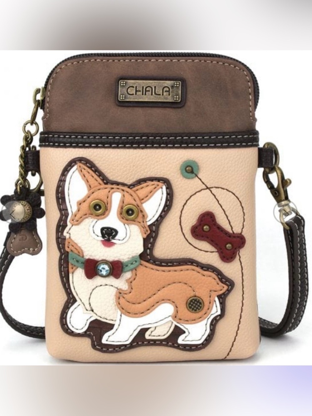 Chala crossbody corgi dog cellphone holder wristlet and crossbody